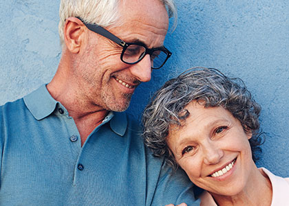 Older couple smiling